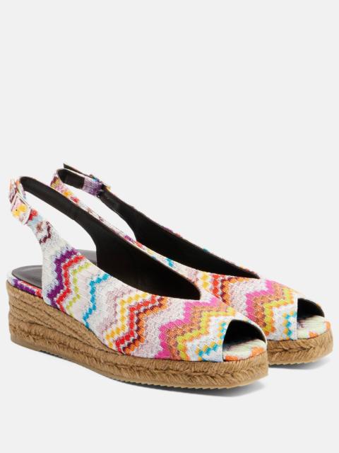 Missoni Joy 30 Zigzag lamé espadrille wedges