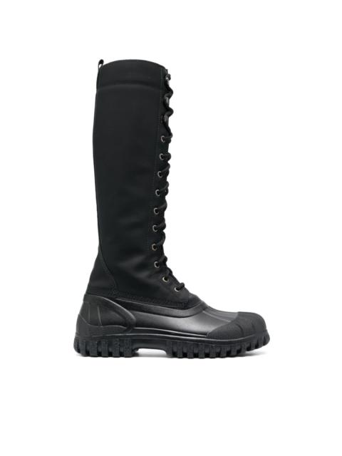 RAINS thigh-length lace-up boots