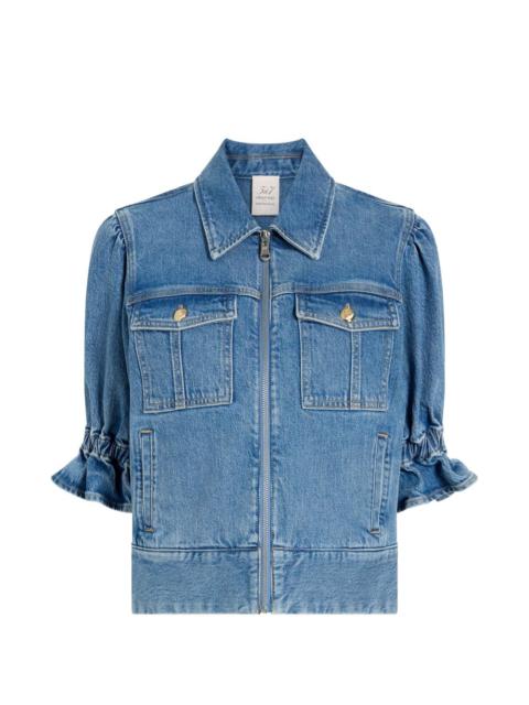 Cinq à Sept Holly puffed-sleeve denim jacket
