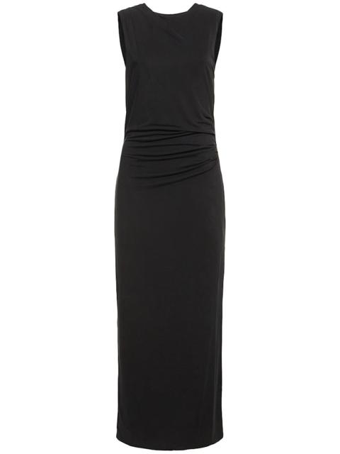 Cupro draped jersey midi dress