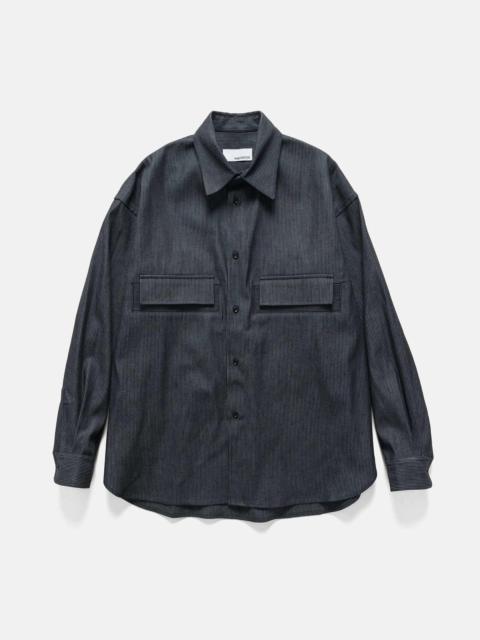 sage NATION Flap Shirt Indigo Stripe