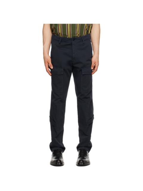 Navy Velcro Tab Cargo Pants