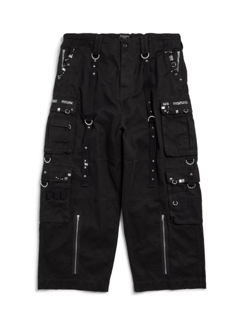 BALENCIAGA Men's Studded Cargo Pants in Black