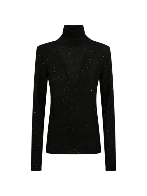 FABIANA FILIPPI turtle-neck sparkle-effect top