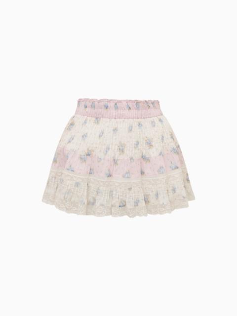 LoveShackFancy Gloriana Cotton Mixed Print Mini Skirt