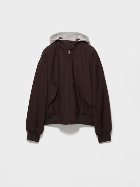 Prada Hooded rush stitch jacket