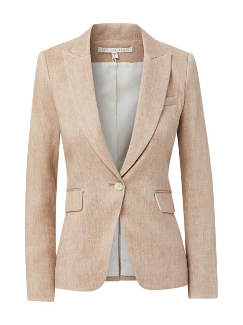 VERONICA BEARD CUTAWAY LINEN DICKEY JACKET