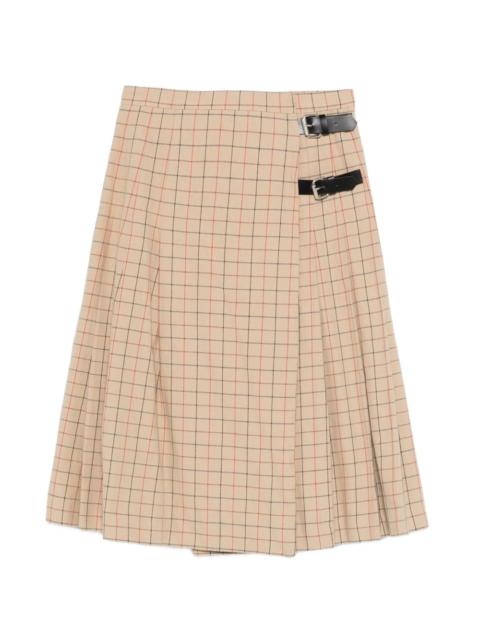 Barbour Hollington buckle-fastening Tattersall midi skirt