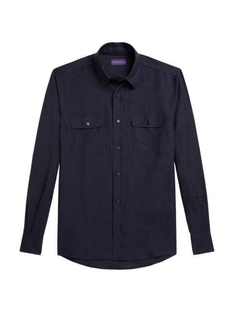 Ralph Lauren Men's Silk-Linen Shirt - Classic Chairman Navy