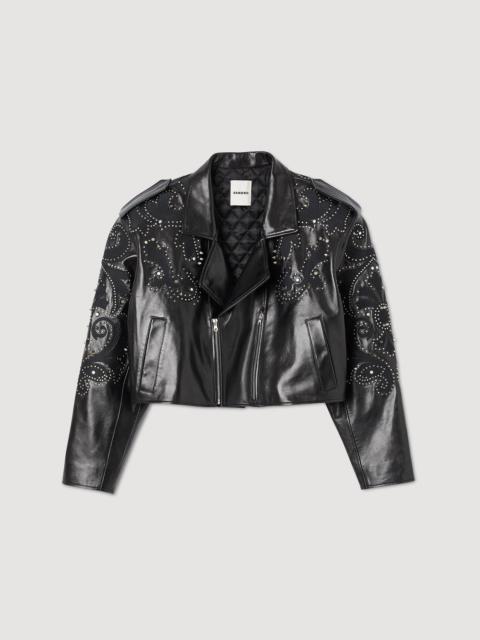 Sandro STUDDED LEATHER JACKET