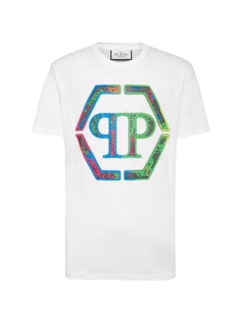 PHILIPP PLEIN logo crystal-embellished cotton T-shirt
