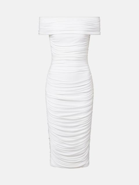 NORMA KAMALI Ruched off-shoulder midi dress