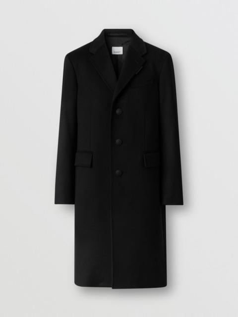 Burberry Button Detail Wool Cashmere Tailored Coat