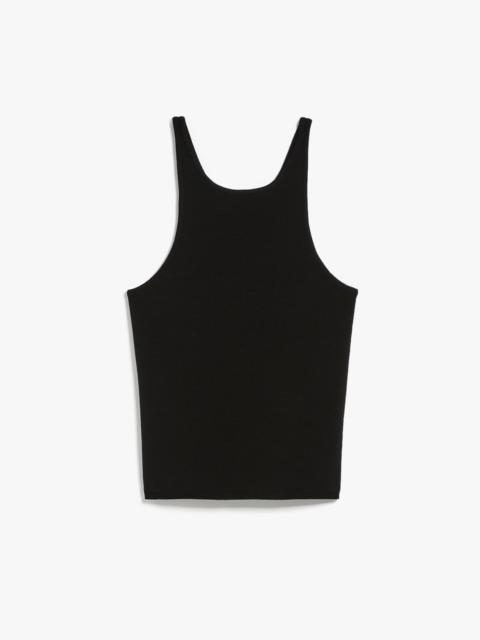 Max Mara ALFEO Halter neck top in vanisé wool