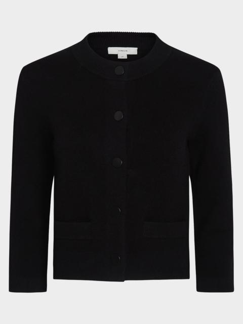 Vince Wool and Cashmere Shrunken Snap Cardigan