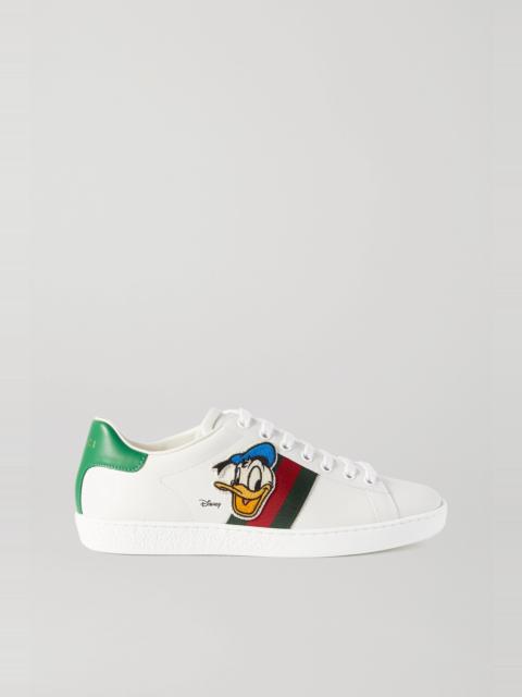 GUCCI 여자 디즈니 x Gucci 도널드 오리 Ace 운동화