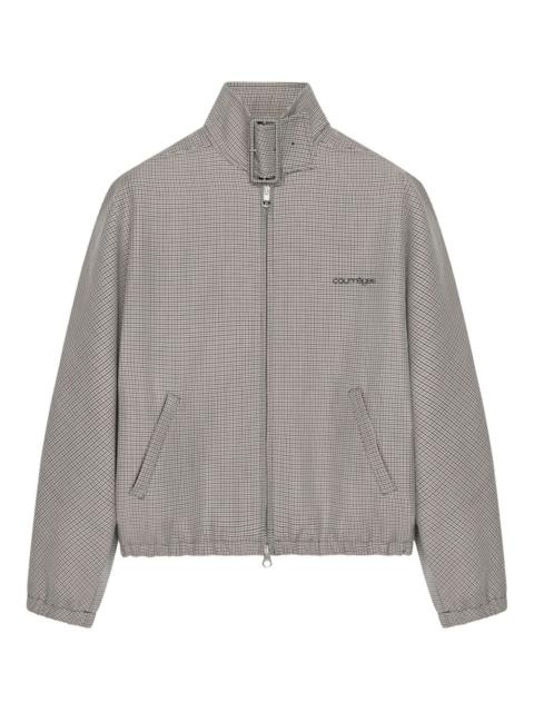 courrèges houndstooth-pattern bomber jacket