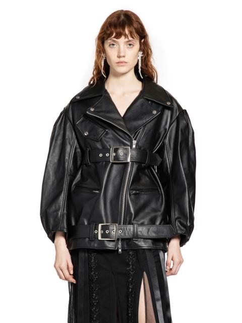 Simone Rocha Puff Sleeve Multi Belt Biker Jacket