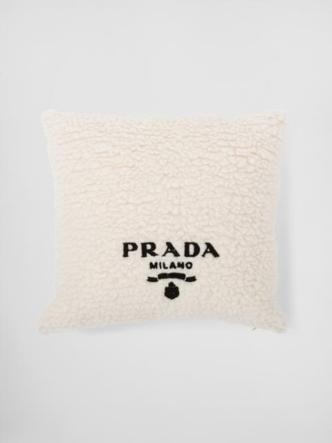 Prada Faux-fur cashmere and wool throw pillow