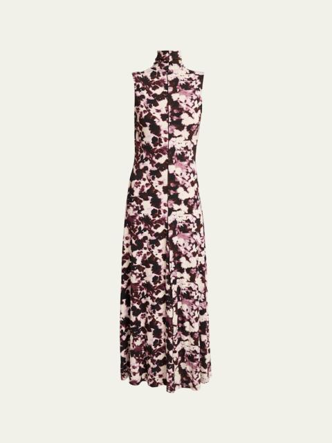 Proenza Schouler Valentina Floral Jersey Turtleneck Midi Dress