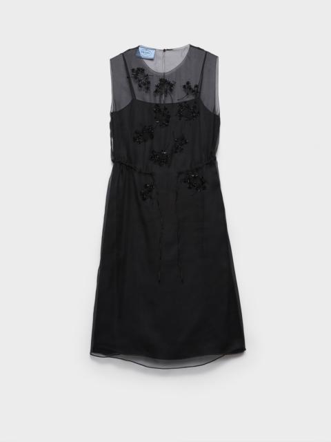 Prada Embroidered silk cigaline dress