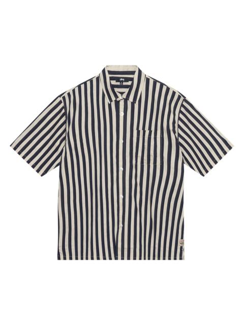 Stüssy Stussy Striped Boxy Flat Hem Shirt 'Navy'