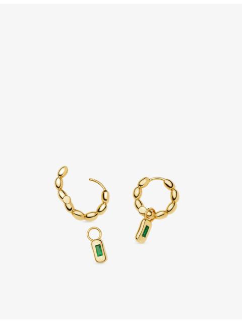 MISSOMA Molten Gemstone Charm 18ct Yellow Gold-Plated And Green Onyx Hoop Earrings