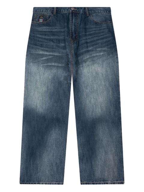 KidSuper washed-effect dove-detail jeans