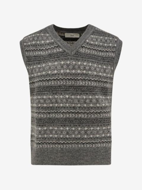 Dunst fair isle-knit V-neck sweater