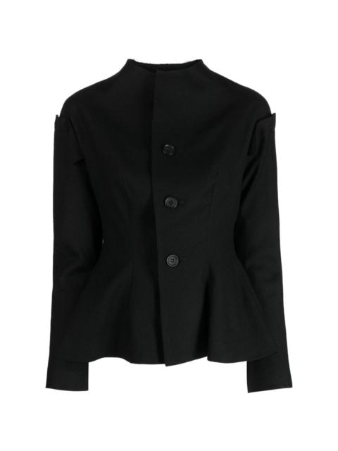 raw-cut edge wool jacket