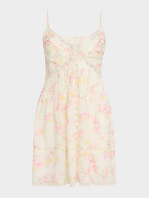 LoveShackFancy Docila Floral Cotton Mini Dress
