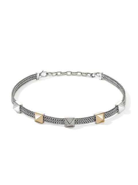 JOHN HARDY Icon Stud Choker, Gold, Sterling Silver, Diamonds, 6MM
