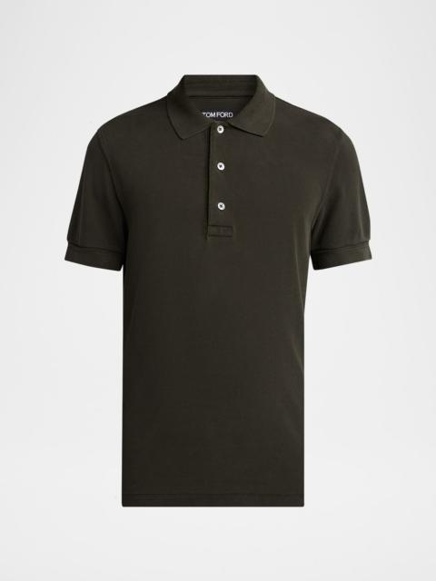 TOM FORD Men's Lyocell Pique Polo Shirt