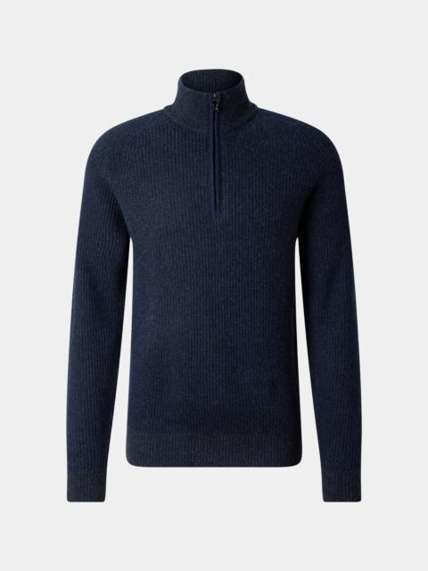 BOGNER Dwayne Virgin Wool and Cashmere Turtleneck in Navy