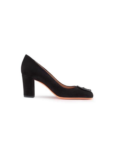 Santoni Women's black suede high-heel pump