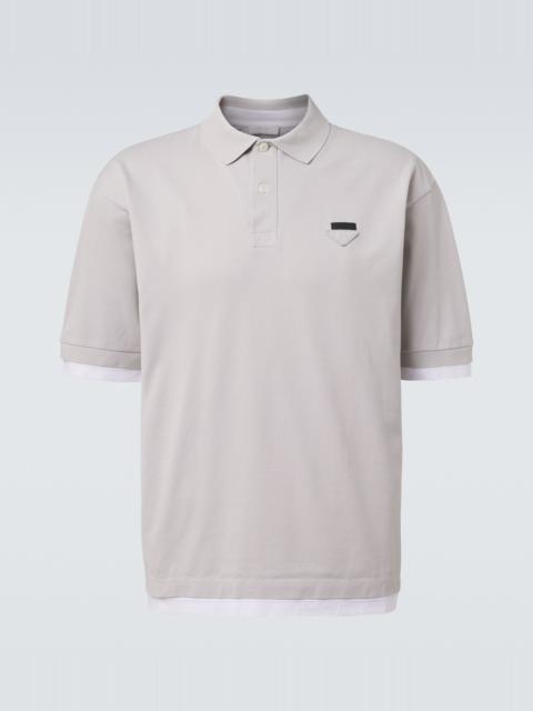 Prada Layered cotton piqué polo shirt