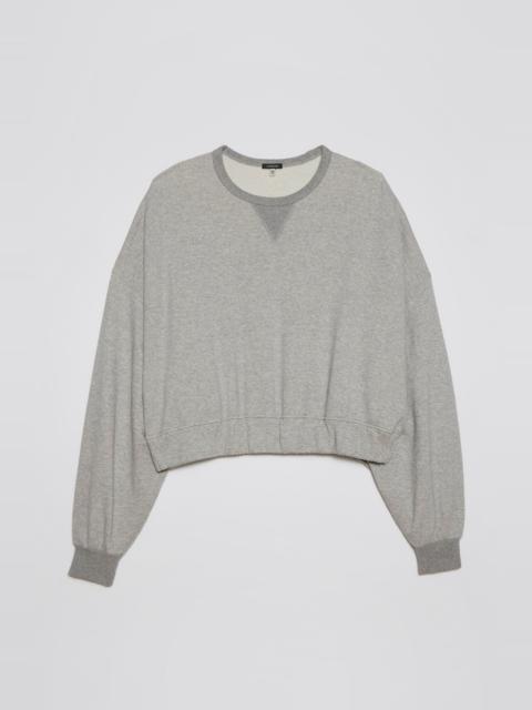 R13 JUMBO CROPPED CREWNECK - HEATHER GREY