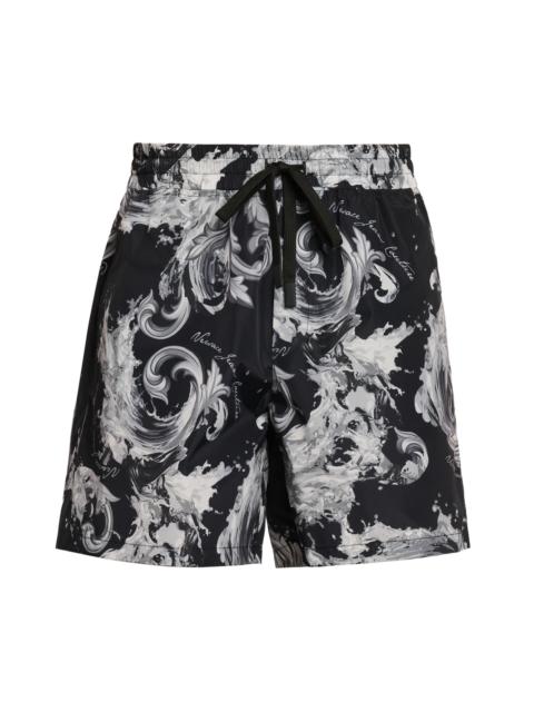 VERSACE JEANS COUTURE Men's Filigree Drawstring Shorts - Black Gold
