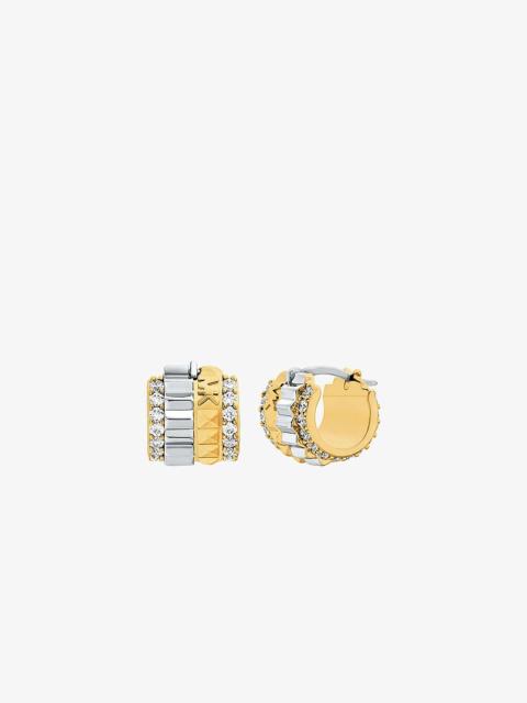 MICHAEL KORS Pavé Two-Tone Fluted Huggie Earrings