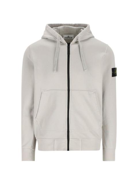 Stone Island zip logo hoodie
