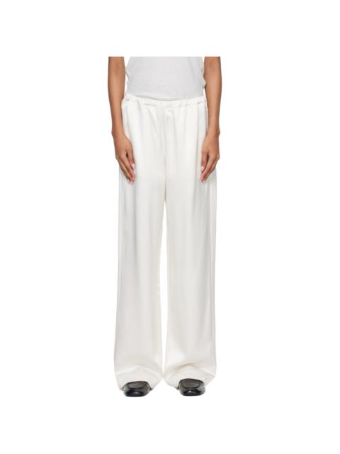 RÓHE White Relaxed Fit Satin Trousers