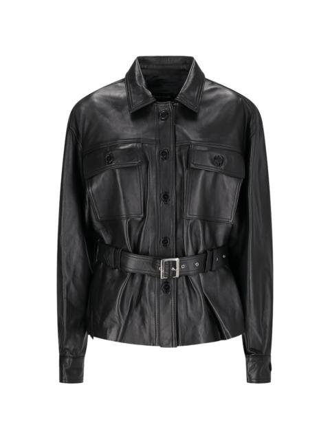 Alessandra Rich belted leather jacket