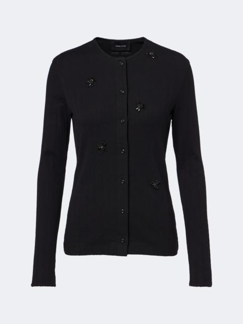 Simone Rocha Embellished pointelle cotton cardigan