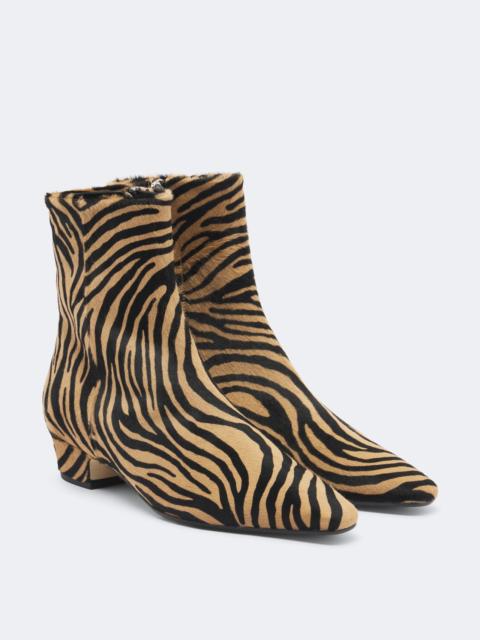 Aeyde Lila zebra-print calf hair ankle boots