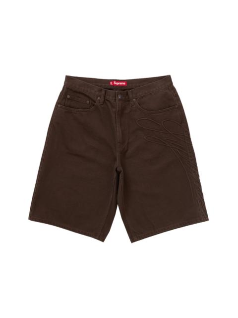 Supreme Supreme Script Baggy Denim Short Brown