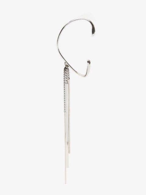 Alexander McQueen Women's Drop Chain Ear Hook in Antique Silver