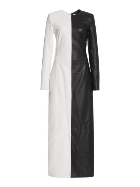 Currie Dress in Black & White Leather