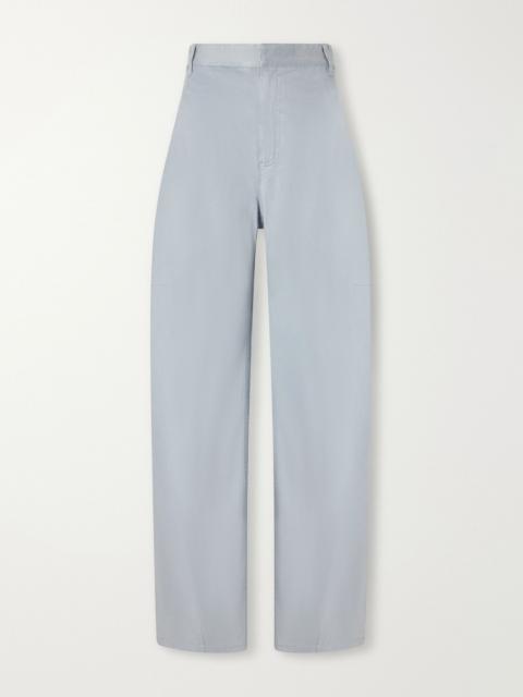 Tibi Sid Lyocell-blend twill wide-leg pants Blue