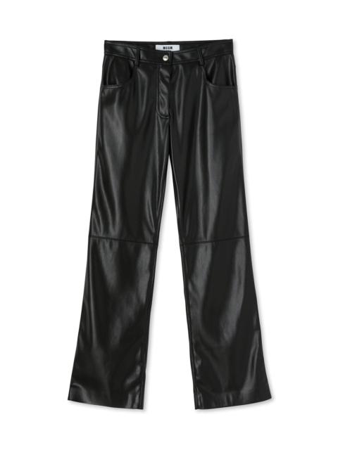 Straight leg trousers in eco leather