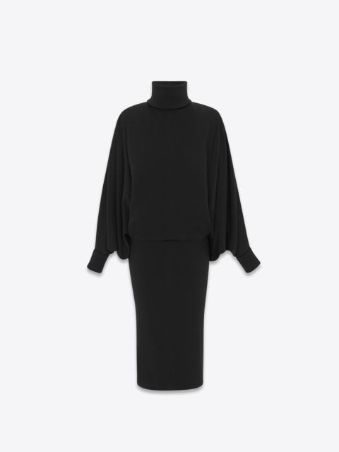 oversize long dress in wool jersey